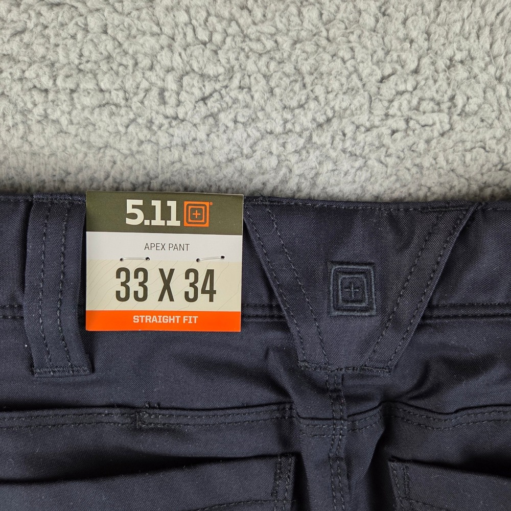 5.11 Tactical Apex Pant Men 33x34 Dark Navy Flex-Tac Straight Fit 74434 - Picture 14 of 14